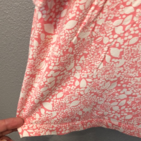 Lands Ends Blouse Women's 2x Pink white floral cotton spandex shirt Cottagecore - Picture 2 of 13